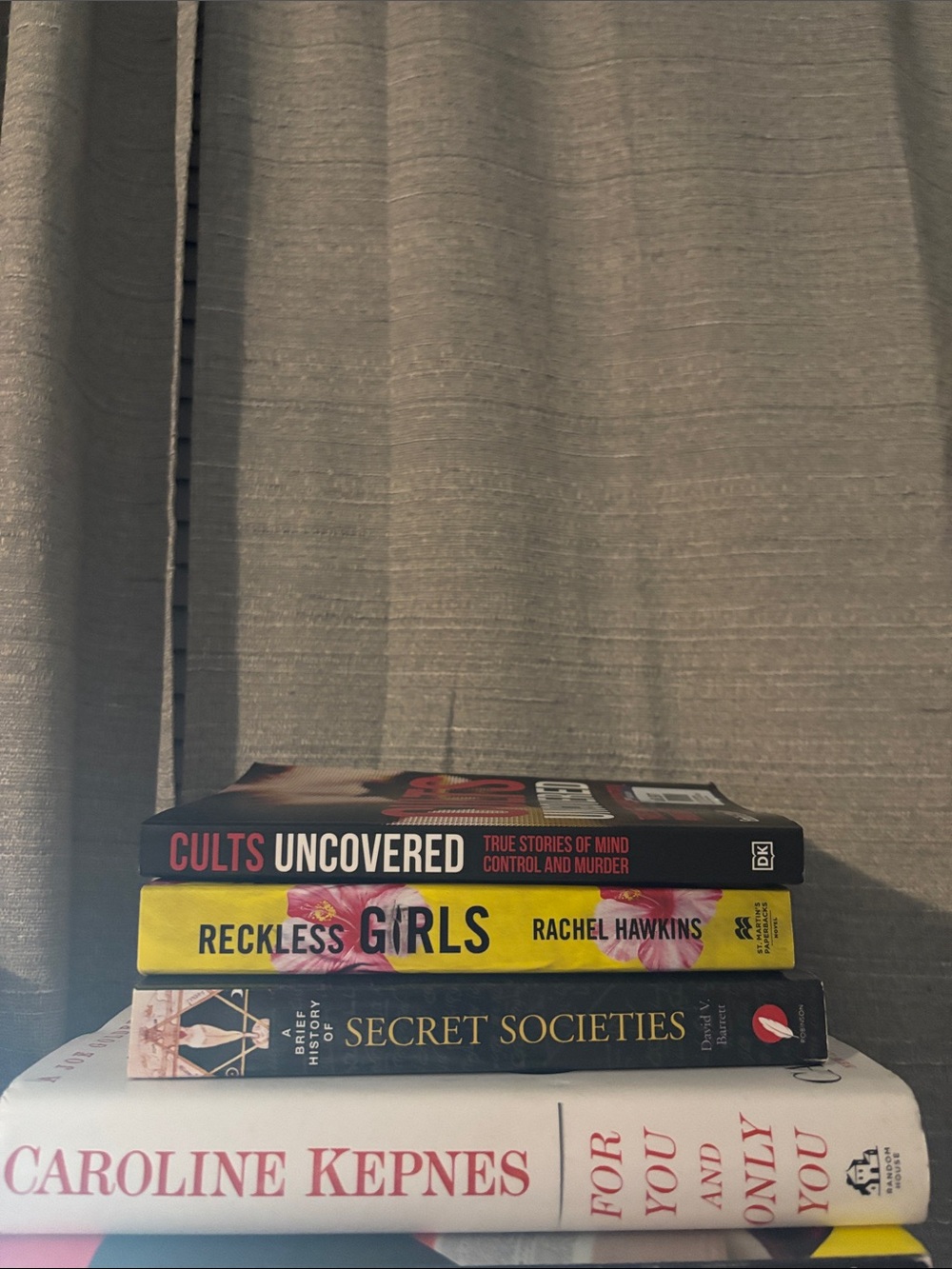 Stack of True Crime & Thriller Books - Yellow, Black, White